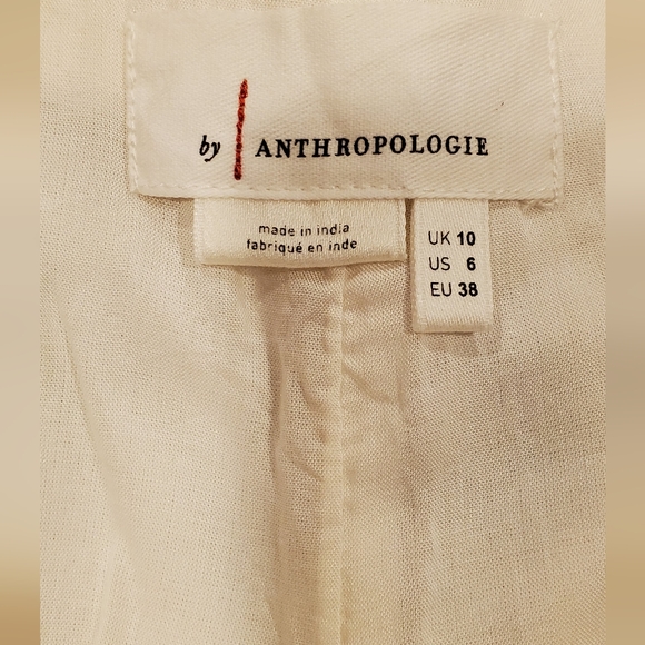 ANTHROPOLOGIE WOMEN'S CREAM ISLANDER EMBROIDERY STRAIGHT LEG CROP, SIZE 6. - Picture 9 of 10